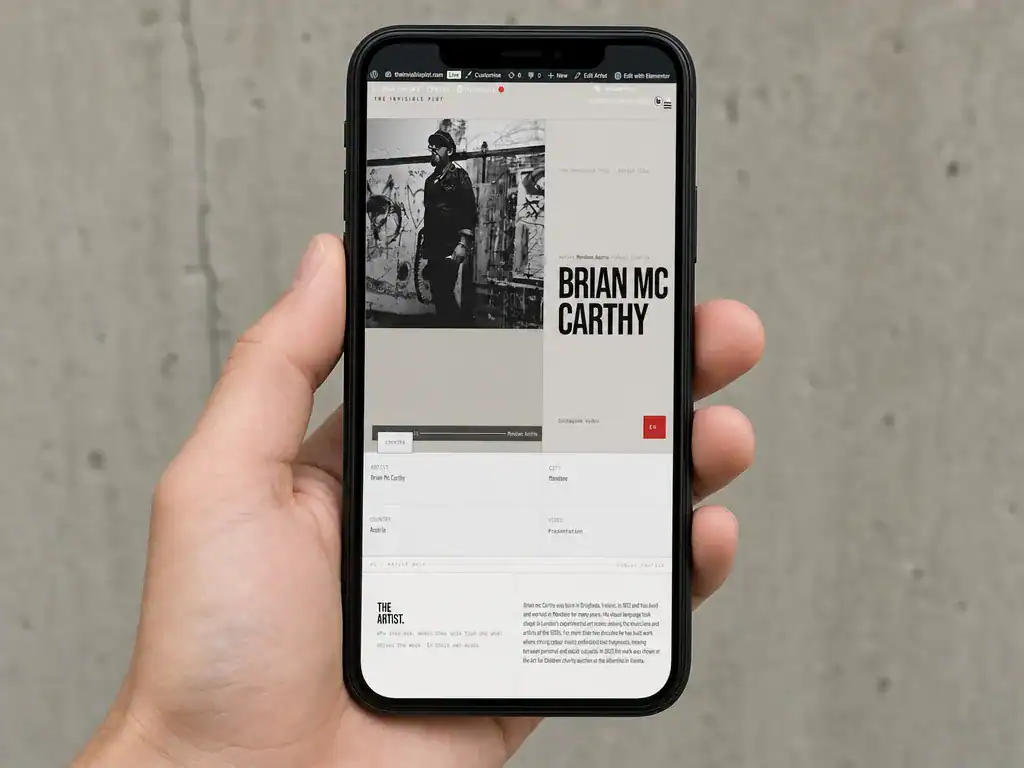 The Invisible Plot_DE 5 Künstler:innenseite von The Invisible Plot auf einem Smartphone